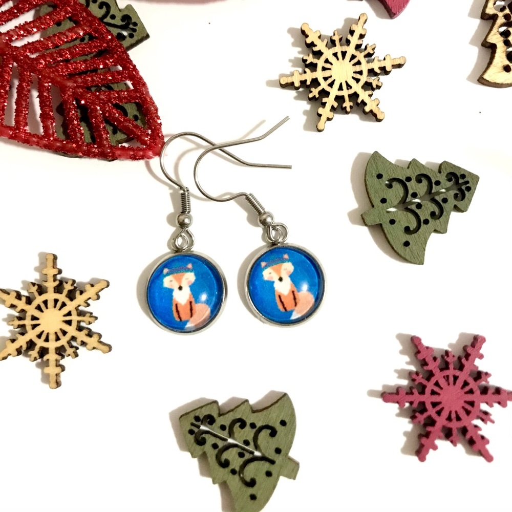 Handmade fox earrings